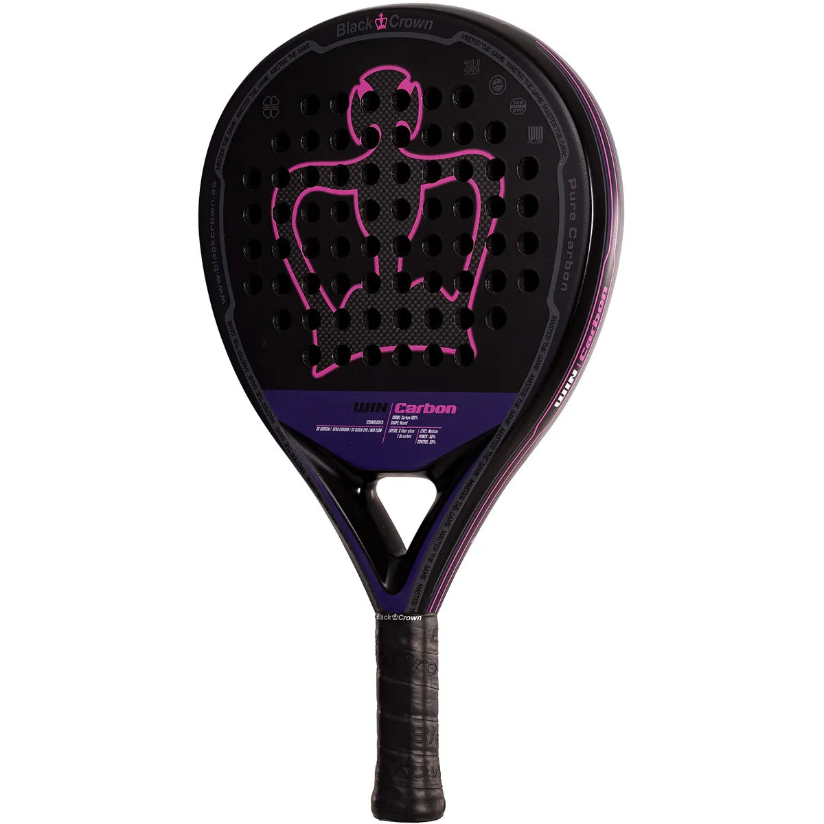 RAQUETTE DE PADEL BLACK CROWN WIN CARBON