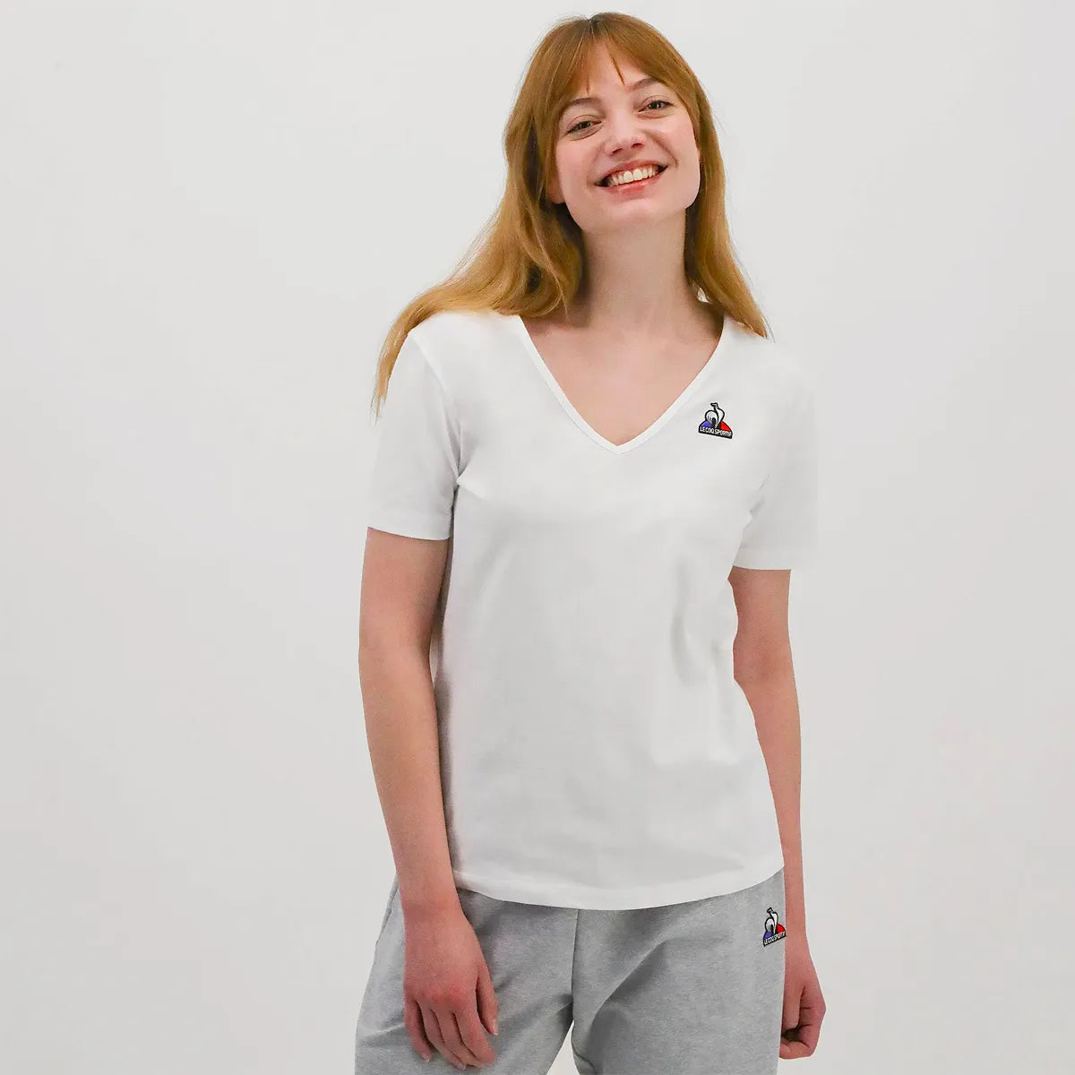 T-Shirt Le Coq Sportif Femme Col V