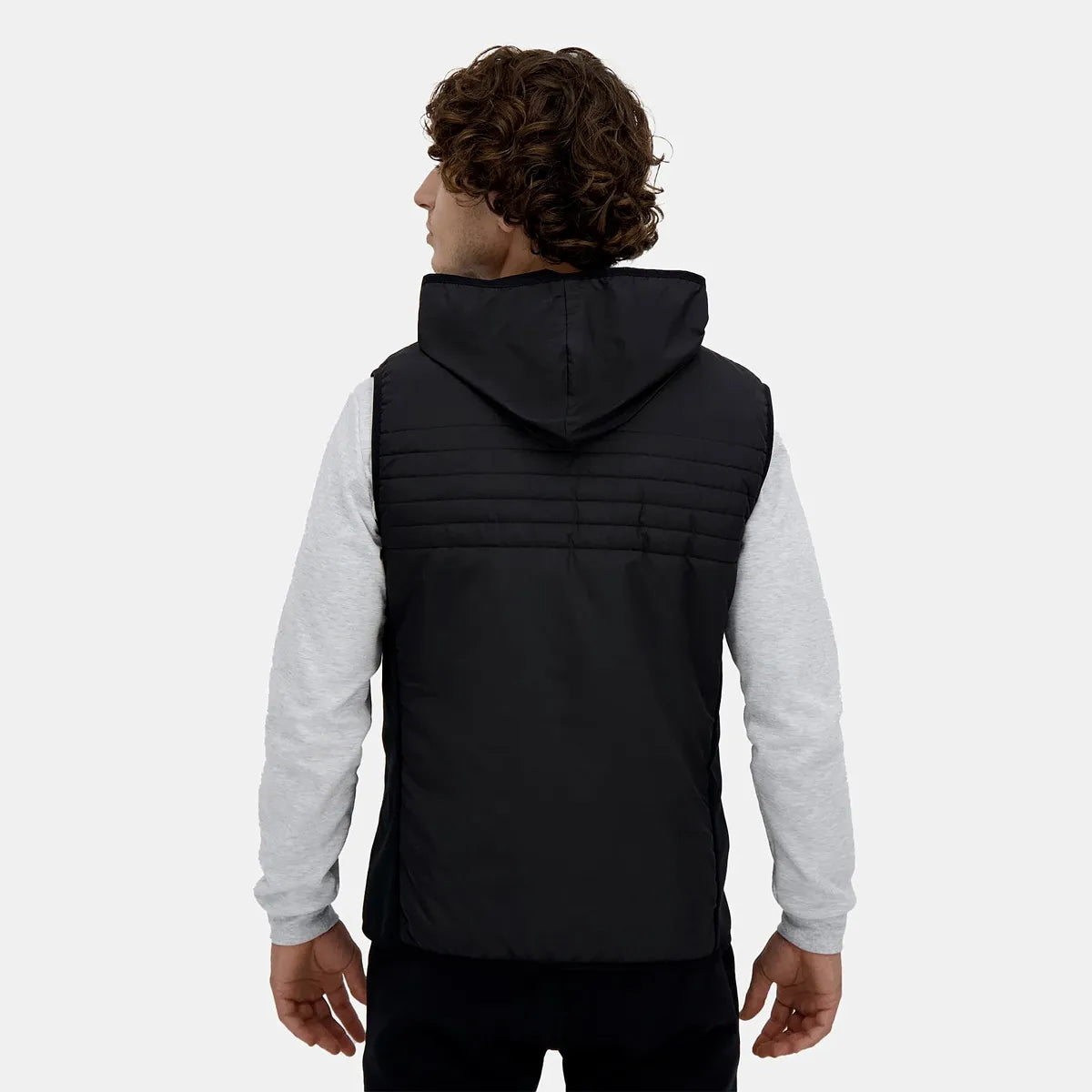 DOUDOUNE LE COQ SPORTIF HYBRIDE SANS MANCHES CAPUCHE
