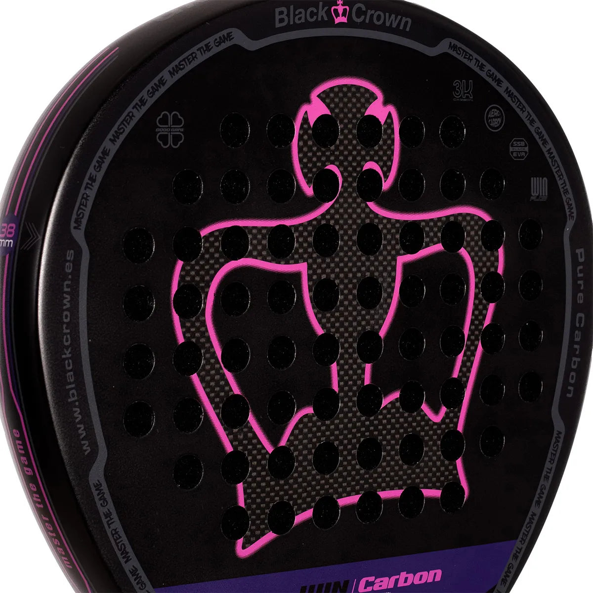 RAQUETTE DE PADEL BLACK CROWN WIN CARBON