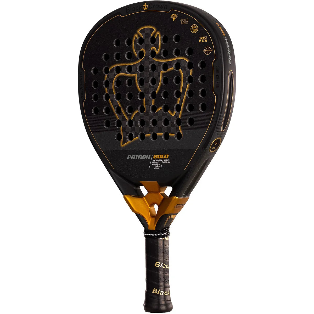 RAQUETTE DE PADEL BLACK CROWN PATRON GOLD
