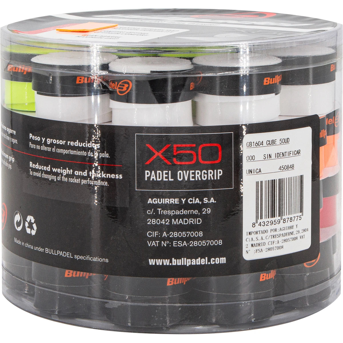 BOITE DE 50 SURGRIPS BULLPADEL GB1604