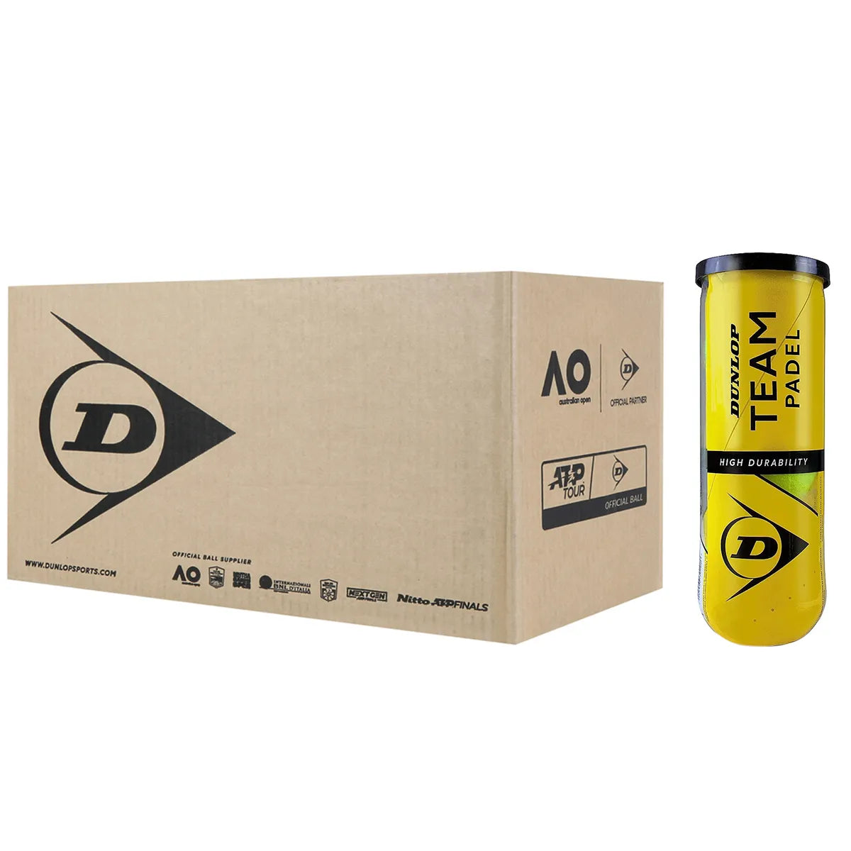 CARTON DE 24 TUBES DE 3 BALLES DUNLOP TEAM PADEL