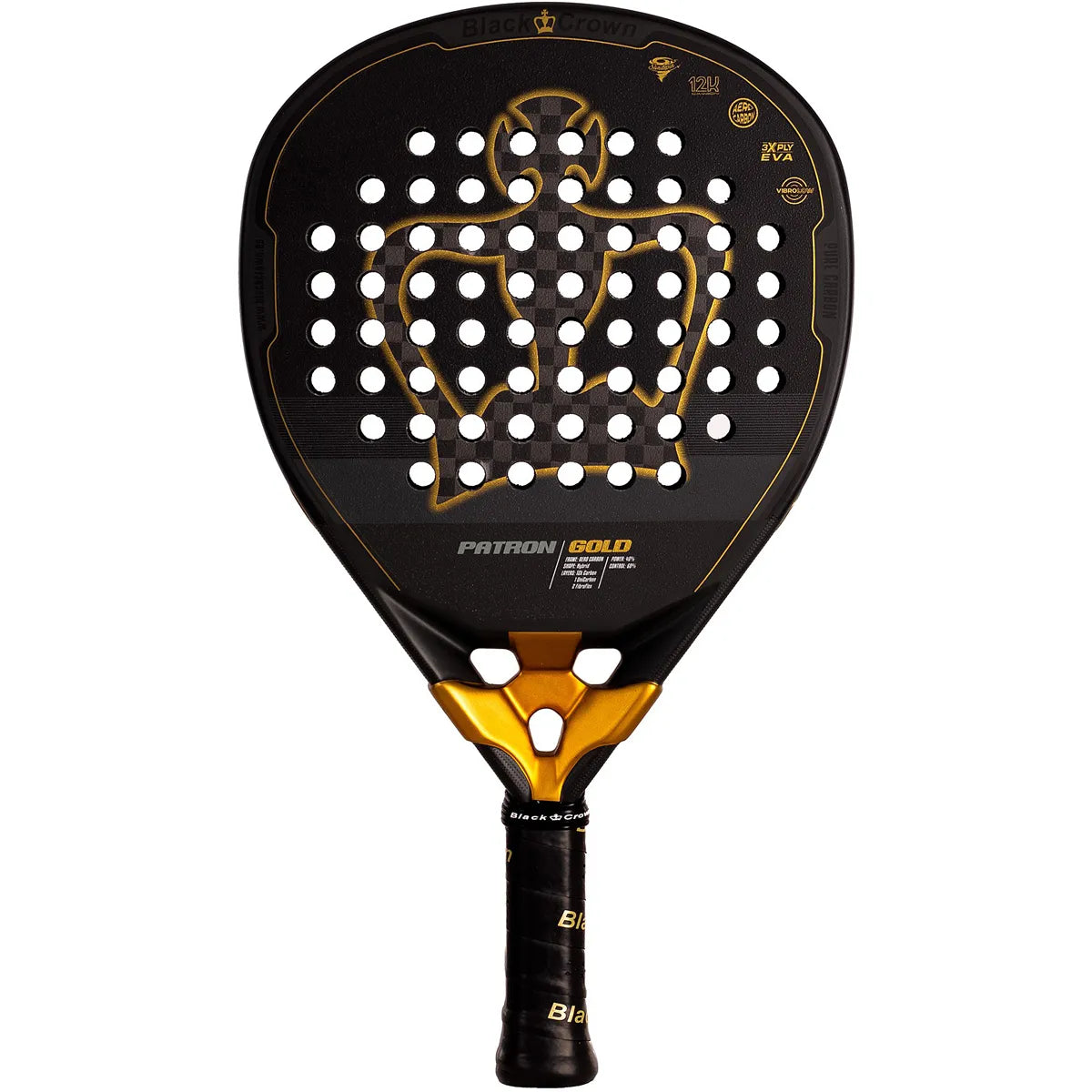 RAQUETTE DE PADEL BLACK CROWN PATRON GOLD