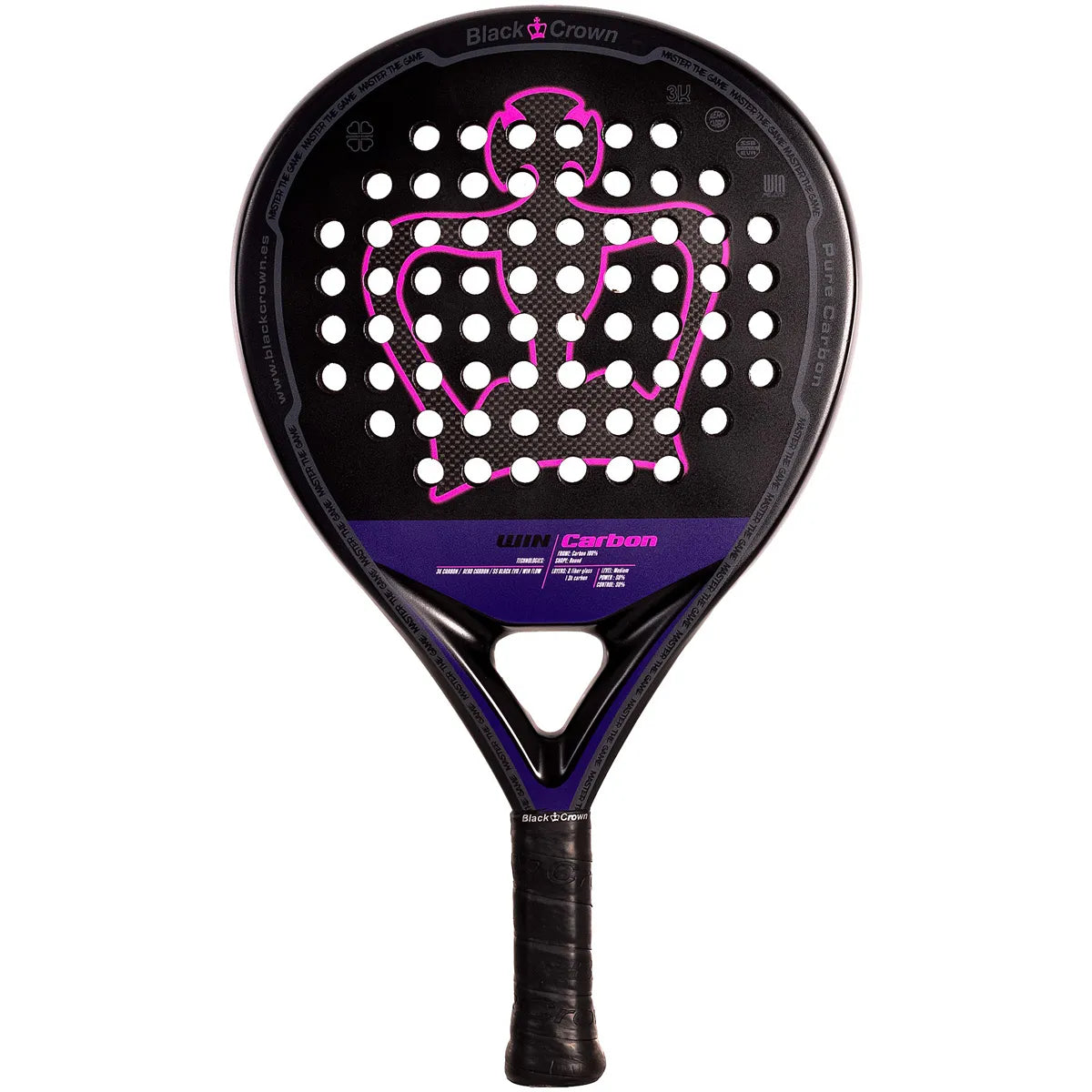 RAQUETTE DE PADEL BLACK CROWN WIN CARBON