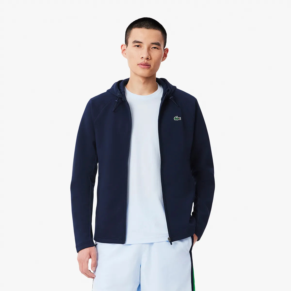 SWEAT LACOSTE CORE PERRFORMANCE A CAPUCHE FZ MESH