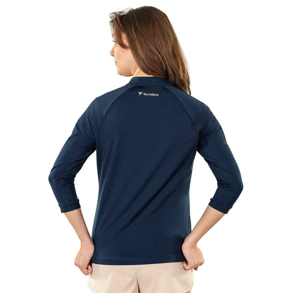 SWEAT TECNIFIBRE FEMME THERMOZIP 3/4 SLEEVE MARINE