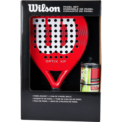 KIT RAQUETTE DE PADEL WILSON + TUBE BALLES OPTIX XP