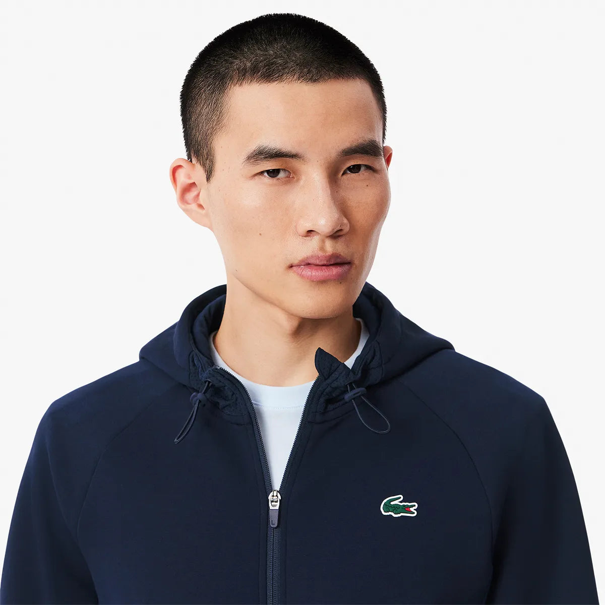 SWEAT LACOSTE CORE PERRFORMANCE A CAPUCHE FZ MESH