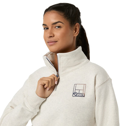 Sweat Asics Femme Court Graphic 1/2 Zip
