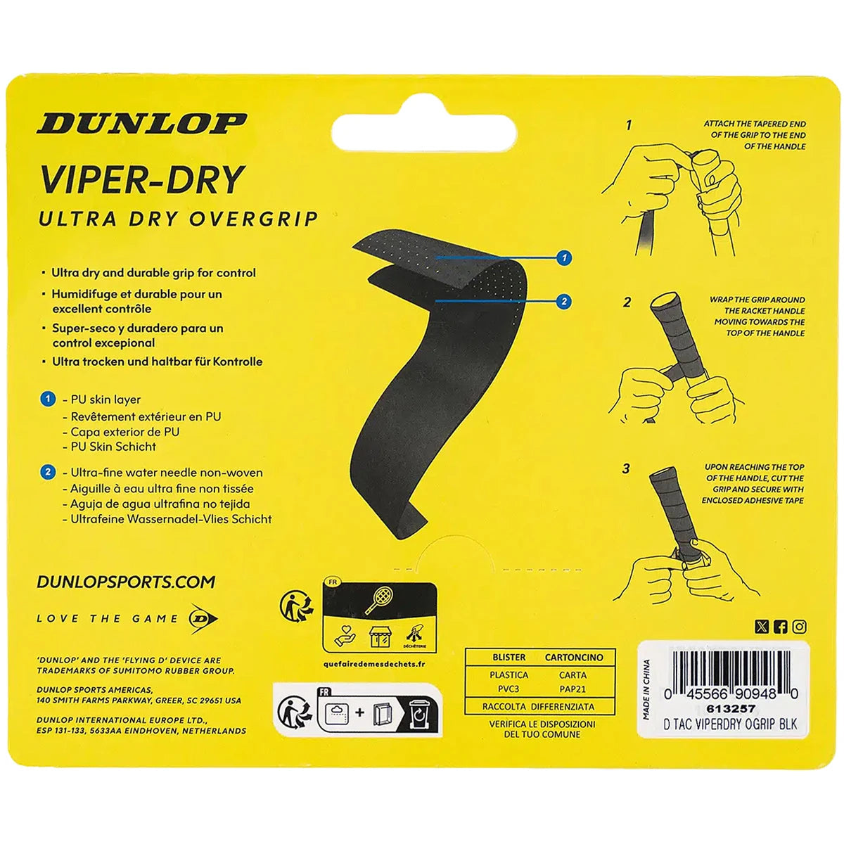 3 SURGRIPS DUNLOP ATP VIPER-DRY