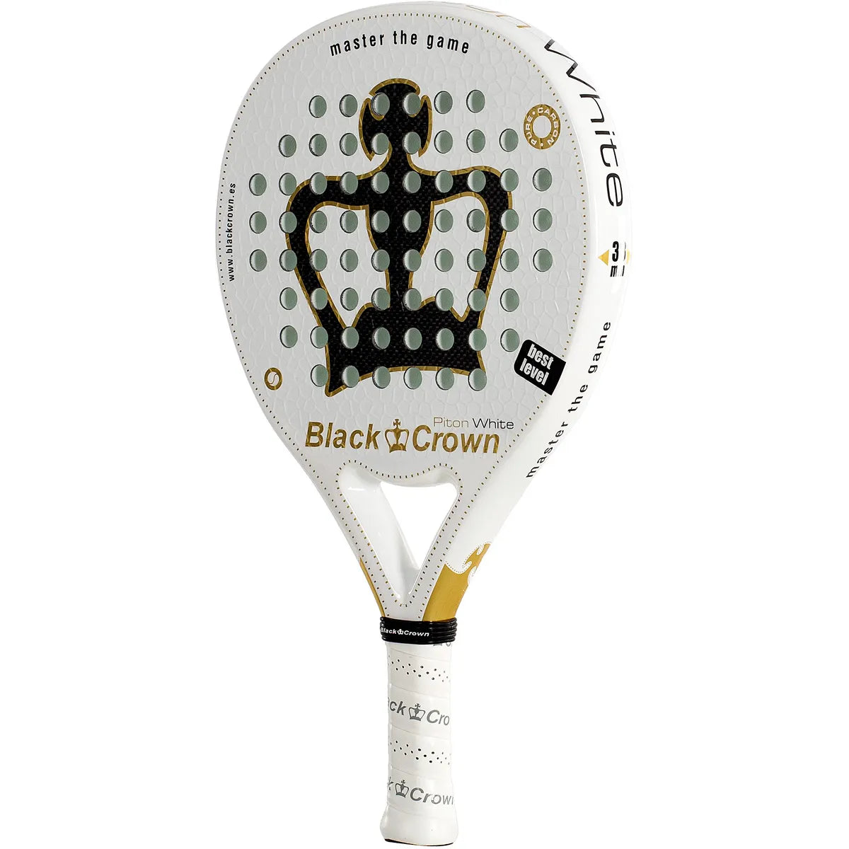 RAQUETTE DE PADEL BLACK CROWN PITON WHITE