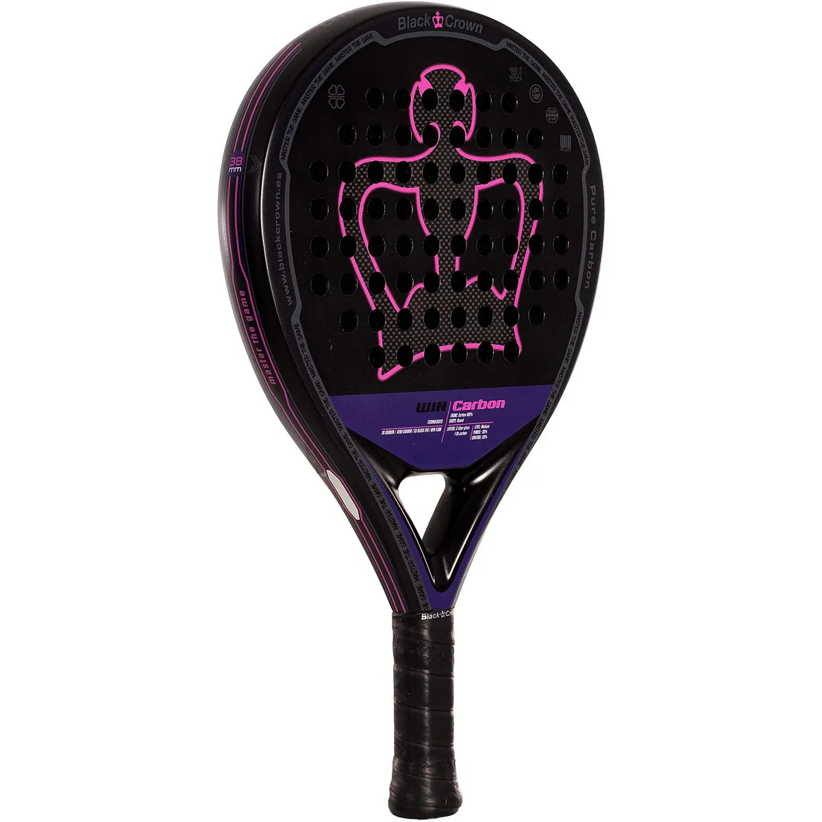 RAQUETTE DE PADEL BLACK CROWN WIN CARBON