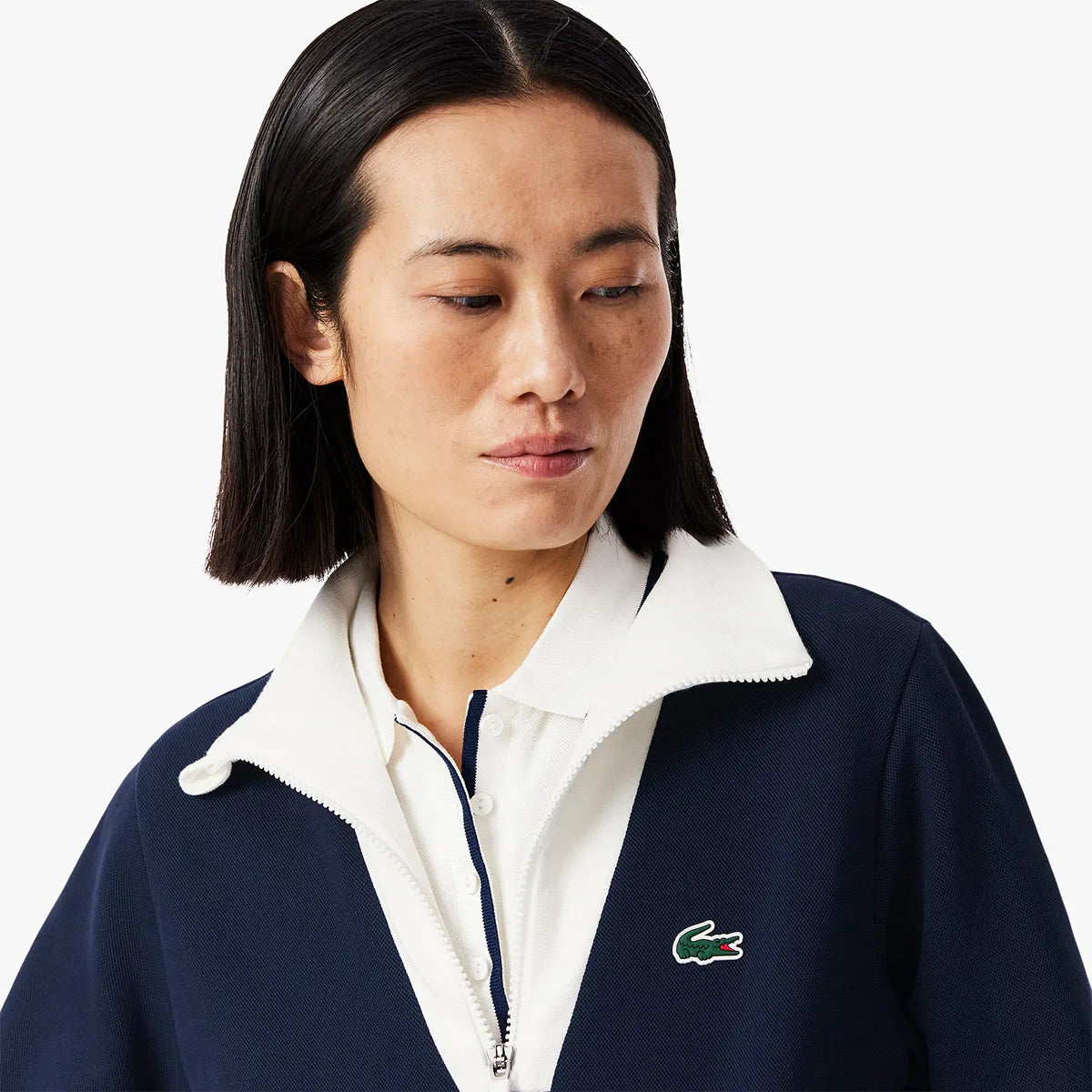SWEAT LACOSTE FEMME HERITAGE 1/2 ZIP