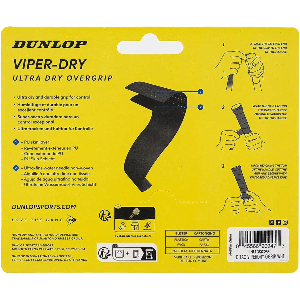 3 SURGRIPS DUNLOP ATP VIPER-DRY